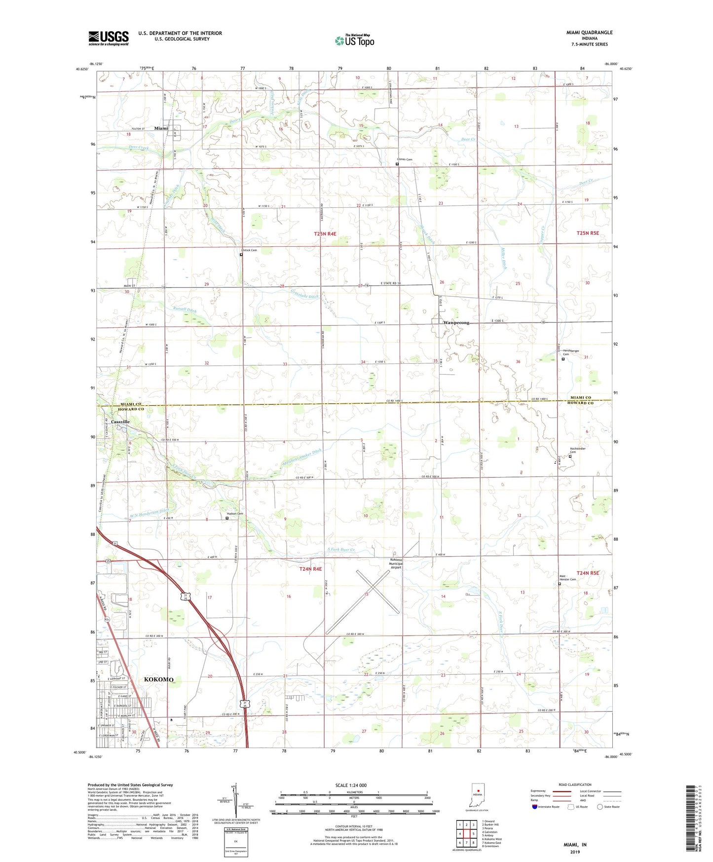 Miami Indiana US Topo Map Image