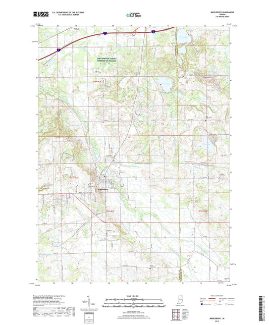 Middlebury Indiana US Topo Map Image