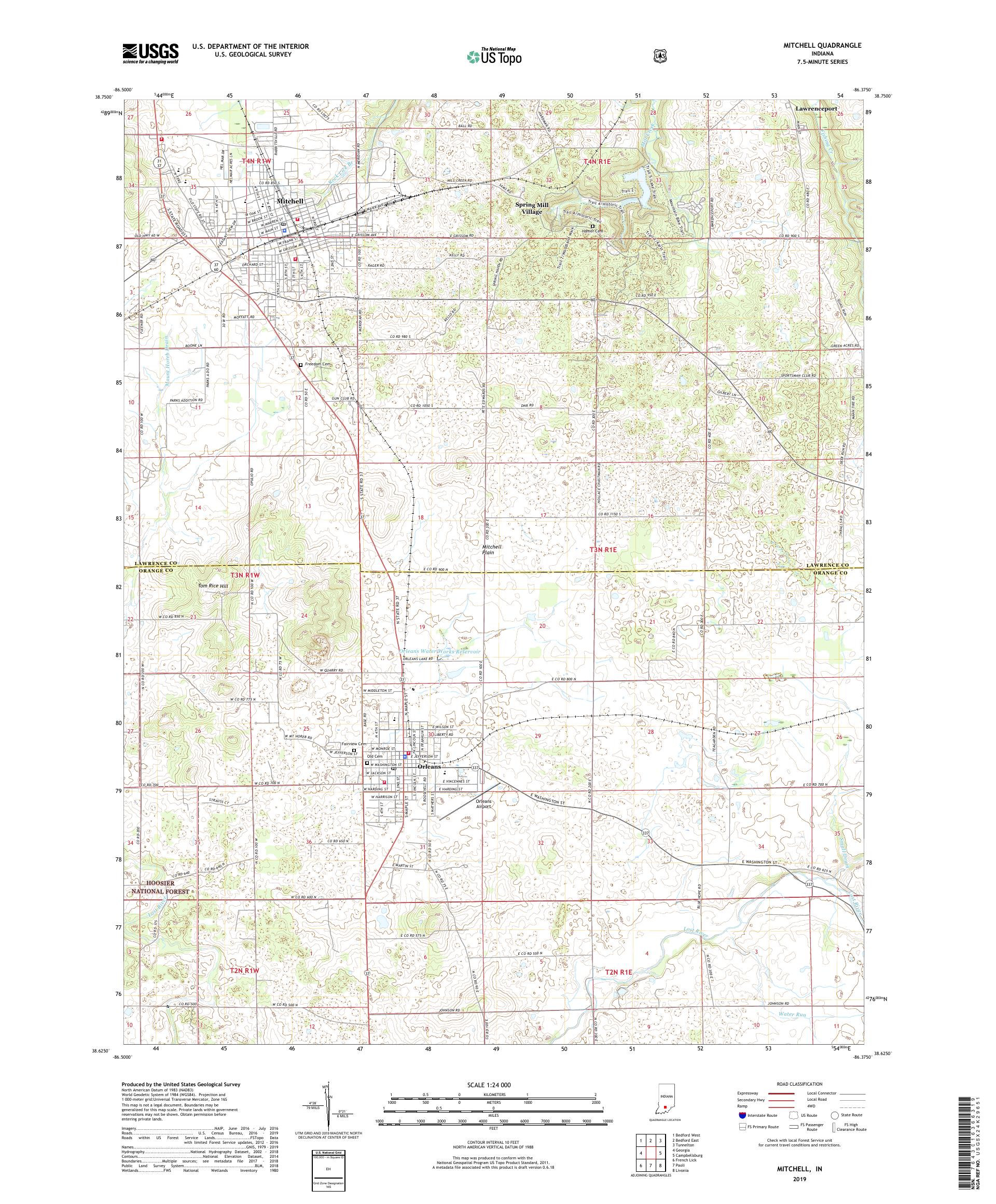 Mitchell Indiana US Topo Map – MyTopo Map Store