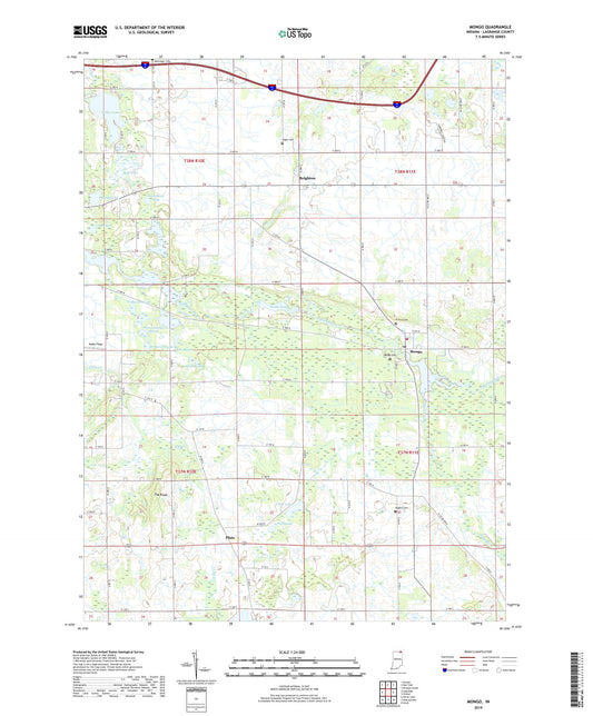 Mongo Indiana US Topo Map Image