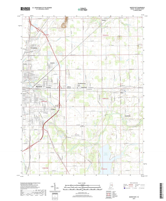 Muncie East Indiana US Topo Map Image