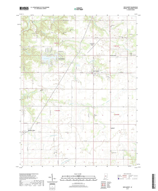 New Market Indiana US Topo Map Image