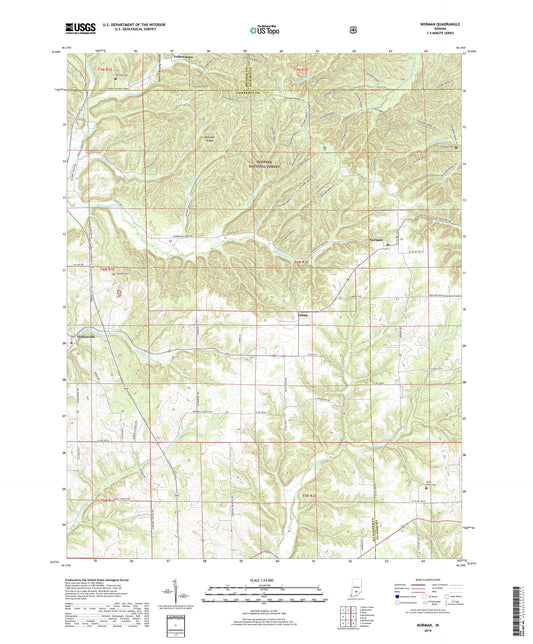 Norman Indiana US Topo Map Image