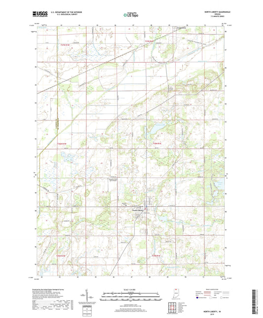 North Liberty Indiana US Topo Map Image