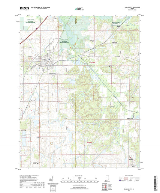 Oakland City Indiana US Topo Map Image