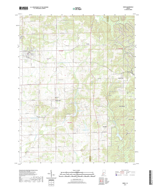 Odon Indiana US Topo Map Image