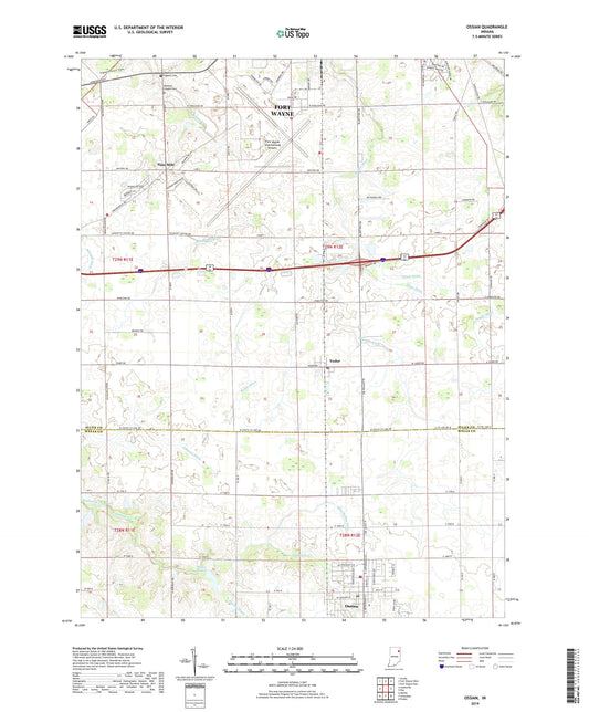 Ossian Indiana US Topo Map Image