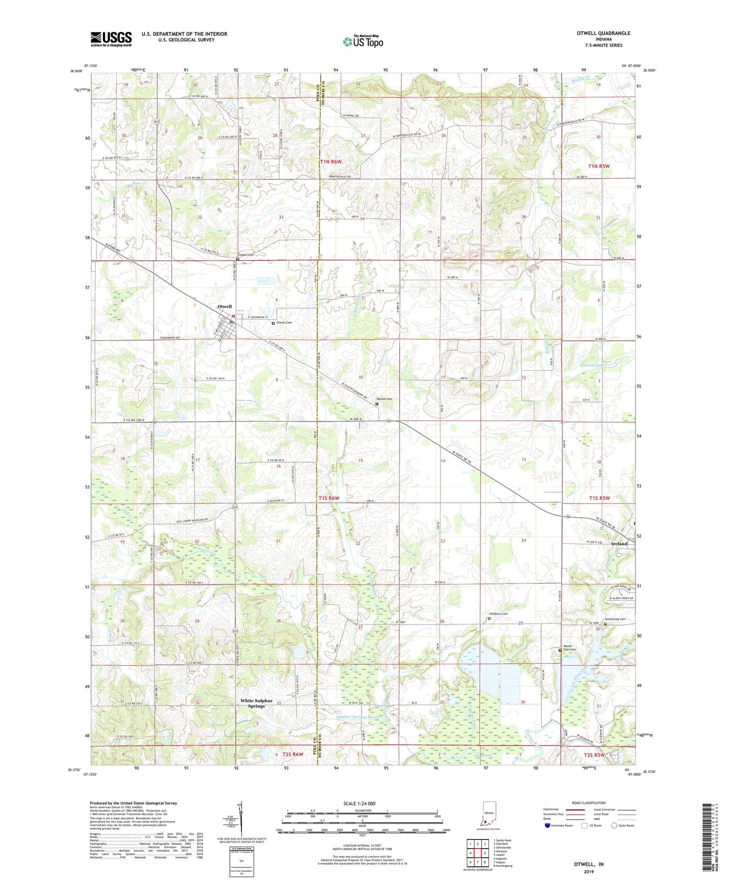 Otwell Indiana US Topo Map Image