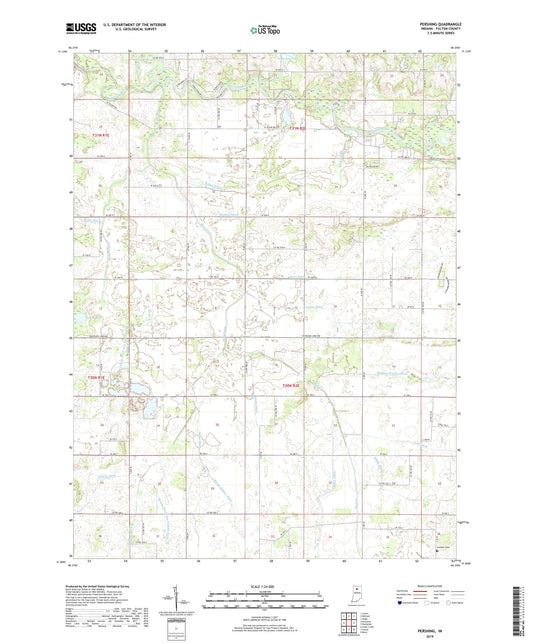 Pershing Indiana US Topo Map Image