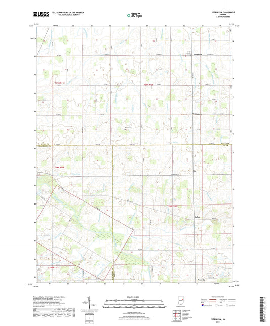 Petroleum Indiana US Topo Map Image