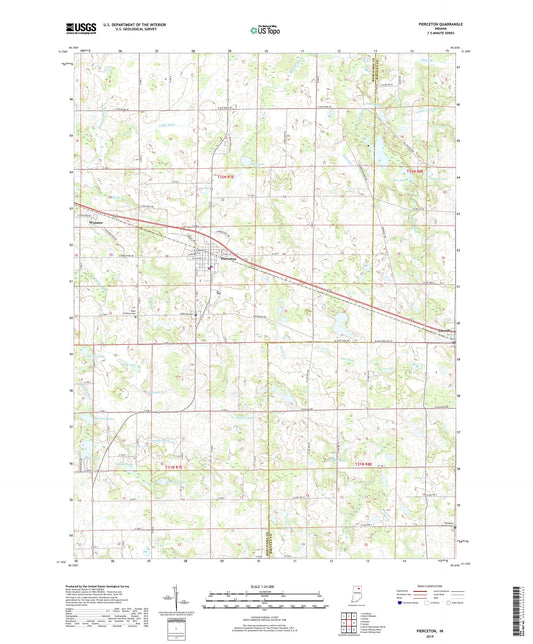 Pierceton Indiana US Topo Map Image
