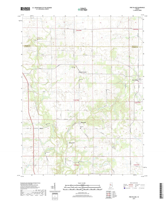 Pine Village Indiana US Topo Map Image