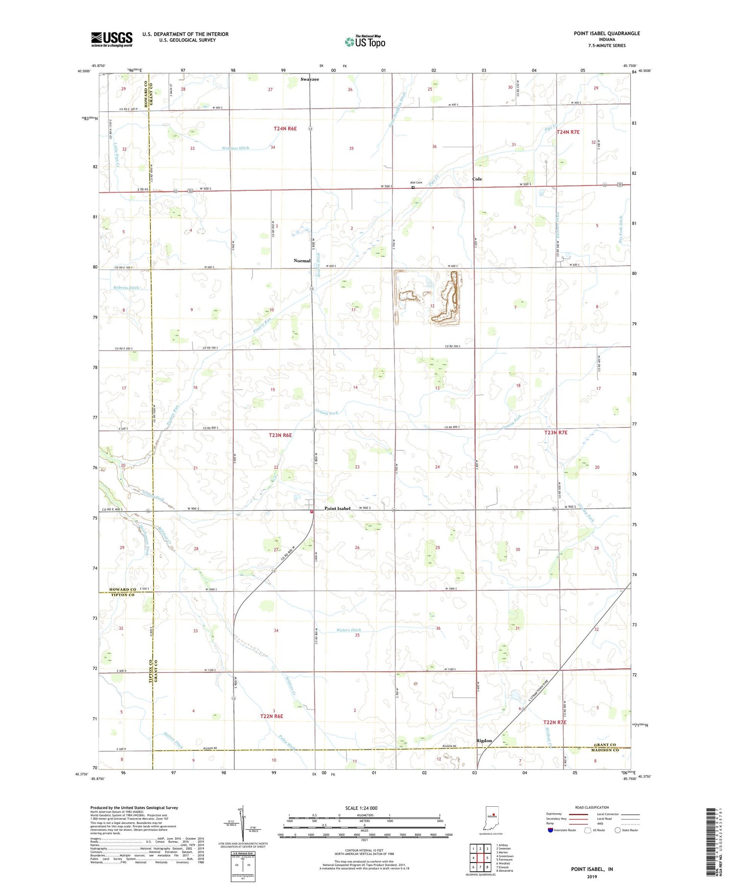 Point Isabel Indiana US Topo Map Image