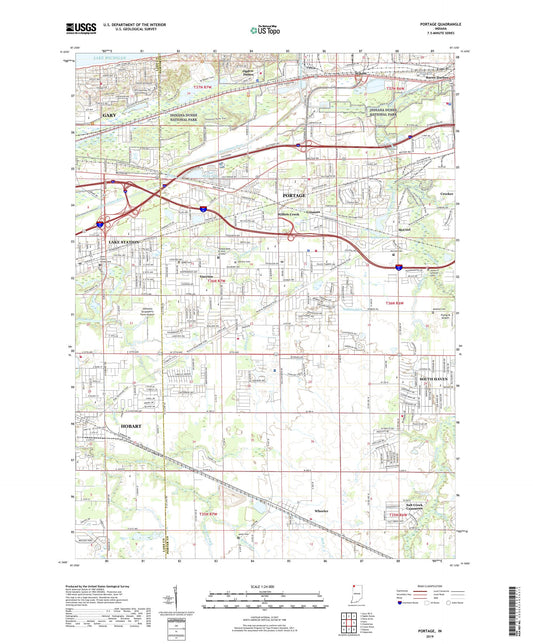 Portage Indiana US Topo Map Image