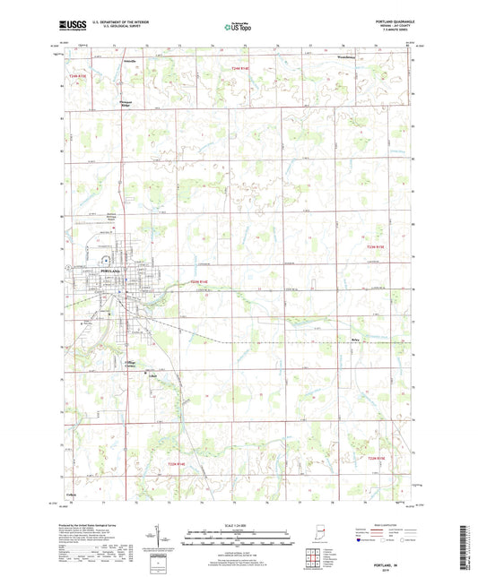 Portland Indiana US Topo Map Image