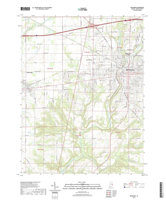 Richmond Indiana US Topo Map Image