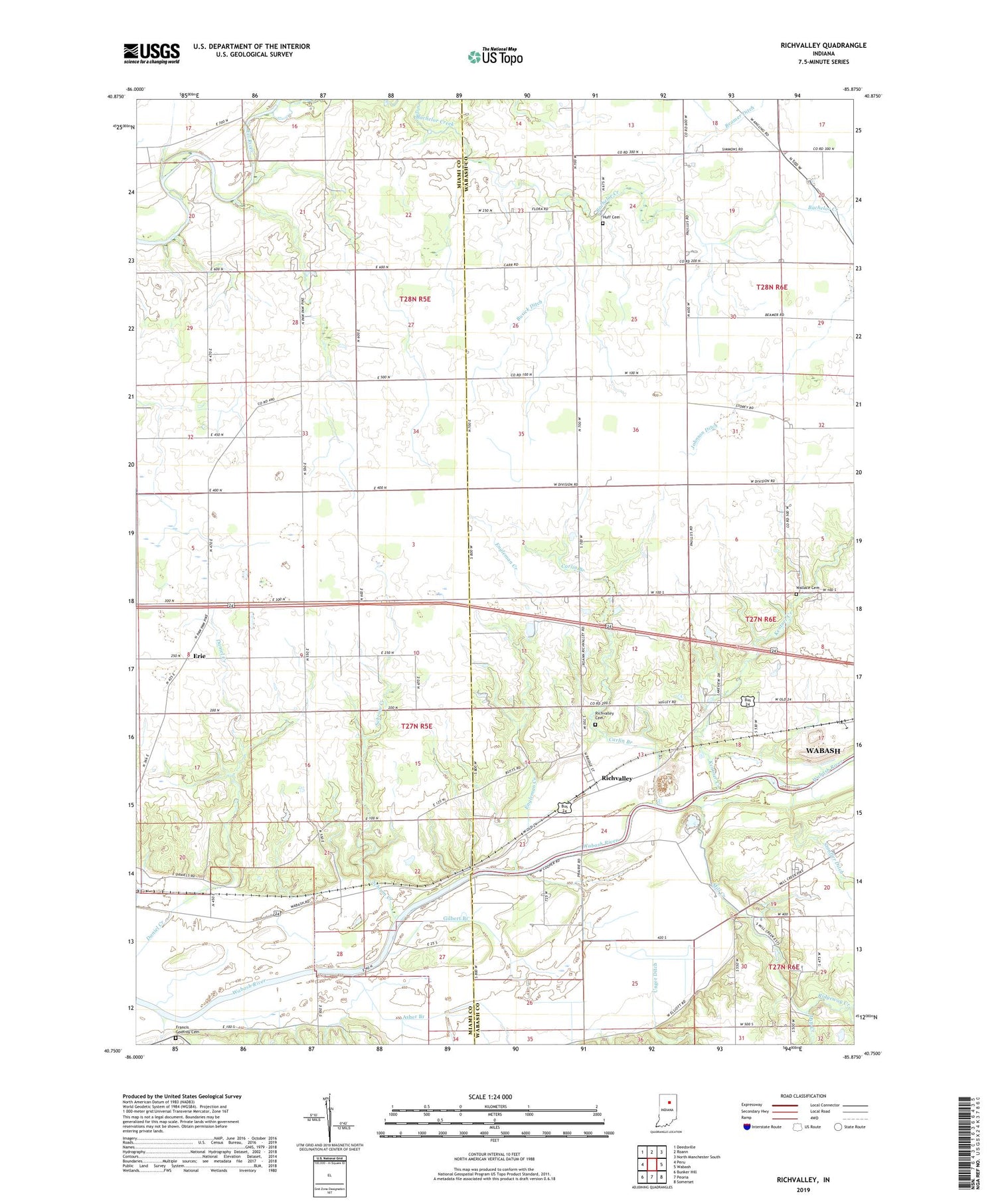 Richvalley Indiana US Topo Map Image