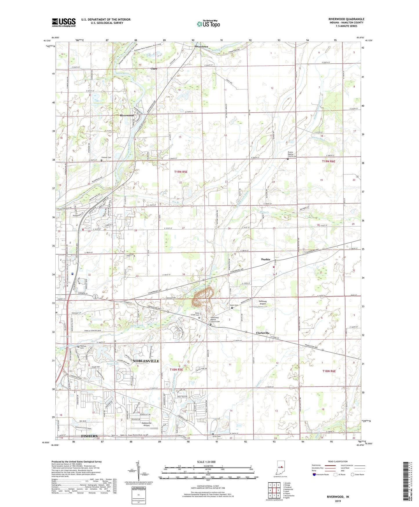 Riverwood Indiana US Topo Map Image