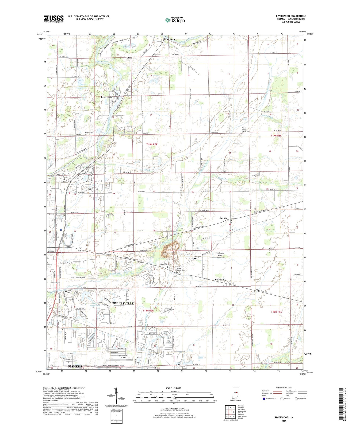 Riverwood Indiana US Topo Map Image