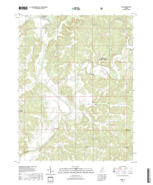 Rusk Indiana US Topo Map Image