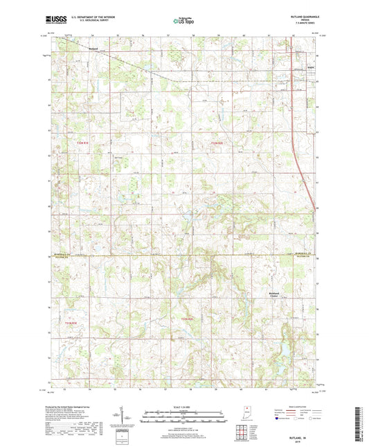 Rutland Indiana US Topo Map Image
