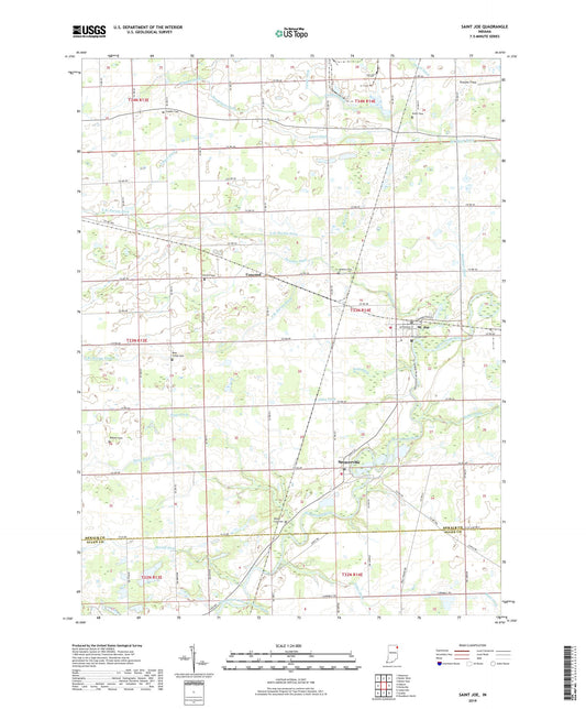 Saint Joe Indiana US Topo Map Image