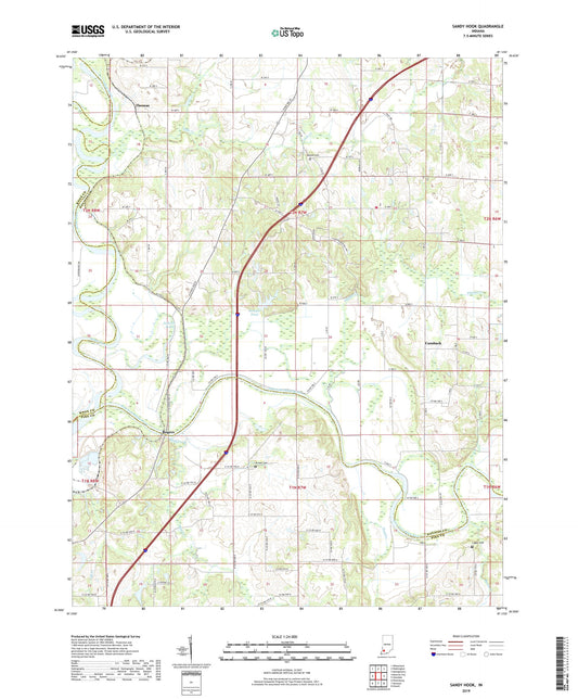 Sandy Hook Indiana US Topo Map Image