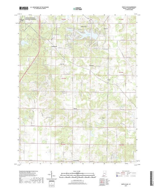 Santa Claus Indiana US Topo Map Image
