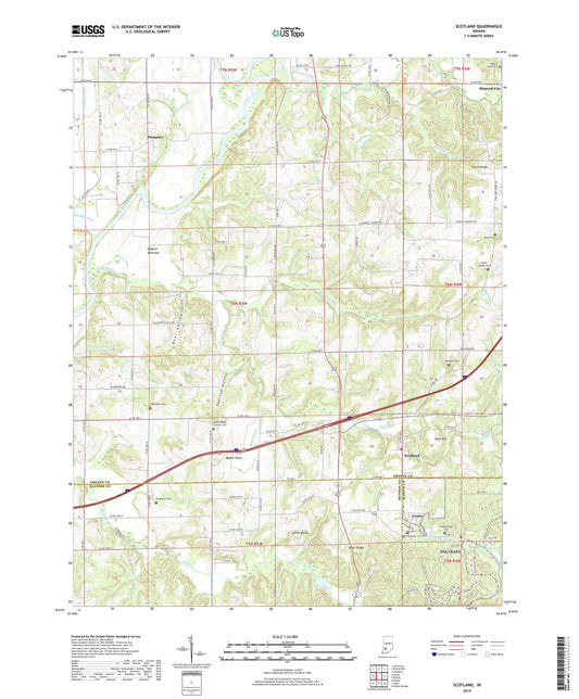 Scotland Indiana US Topo Map Image