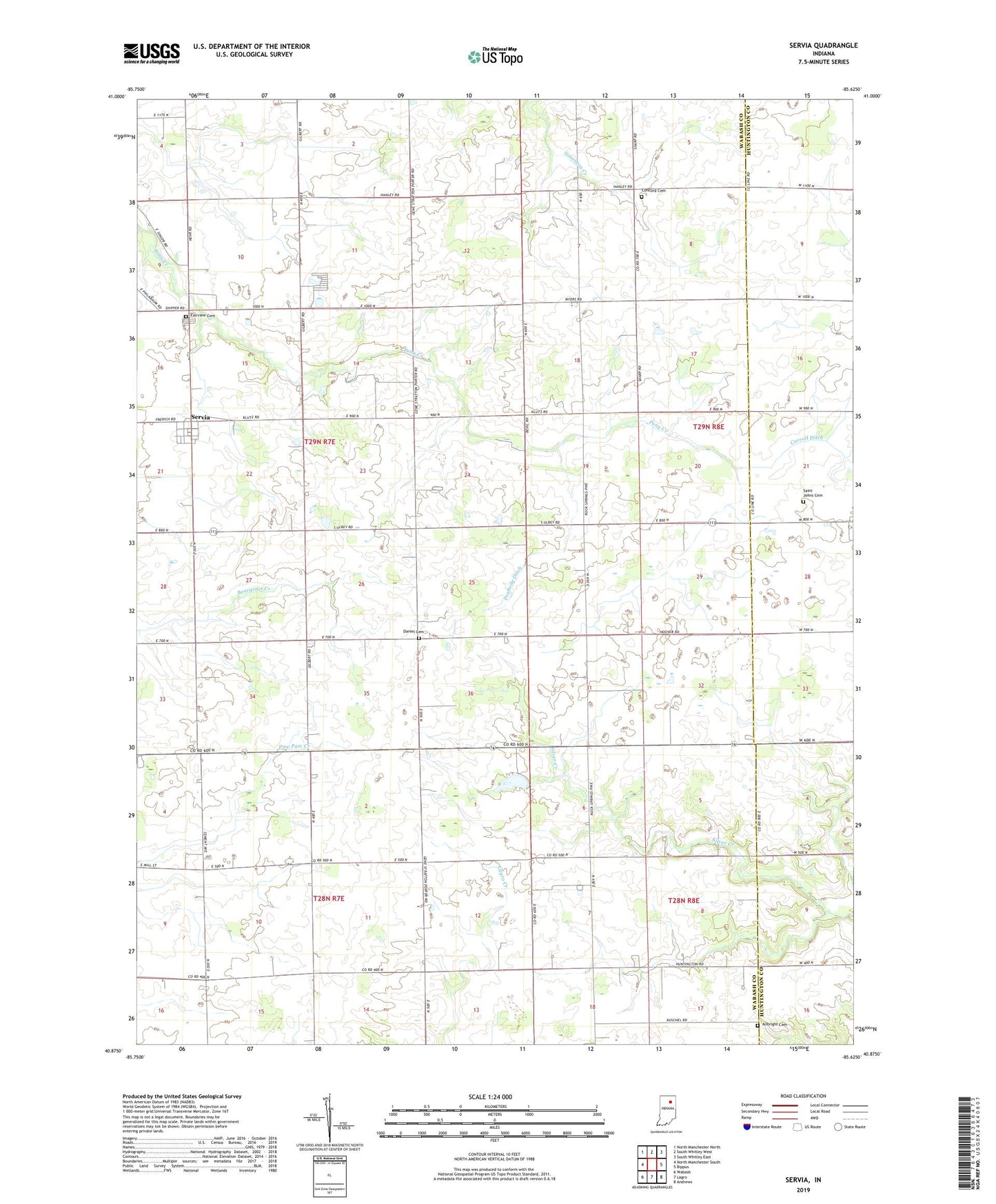 Servia Indiana US Topo Map Image