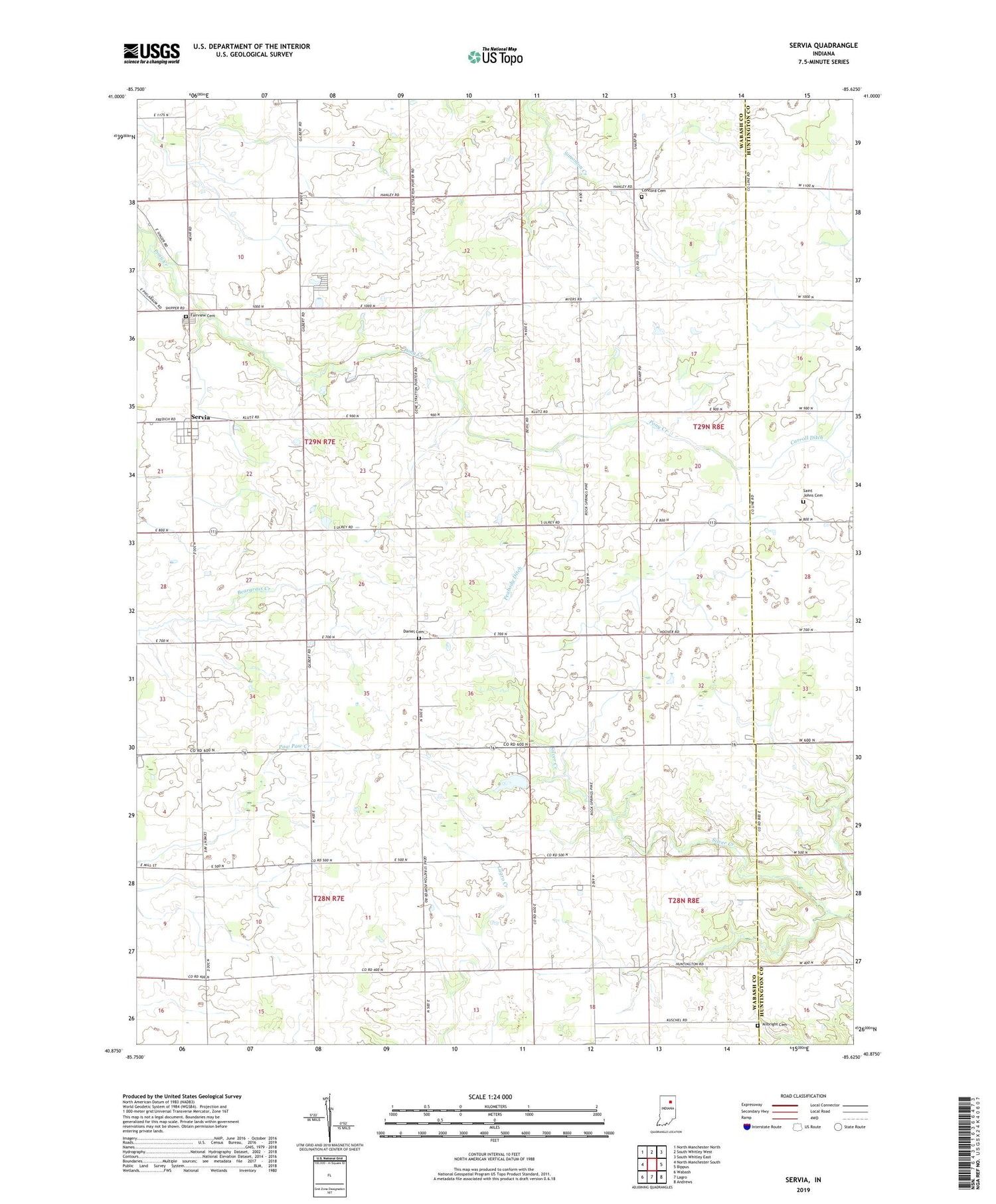 Servia Indiana US Topo Map Image