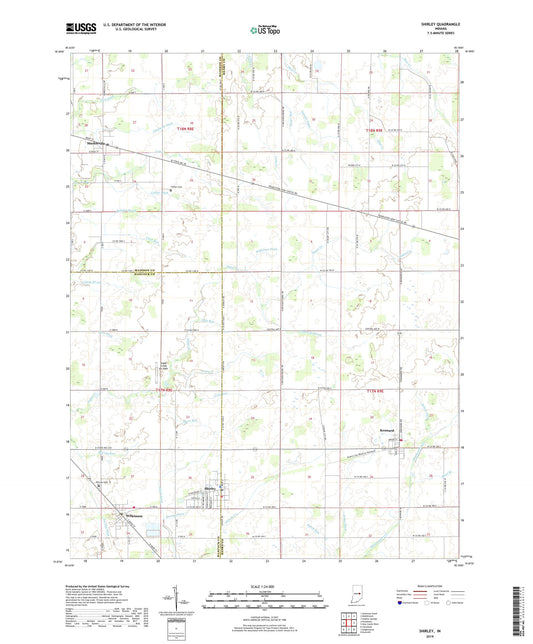 Shirley Indiana US Topo Map Image