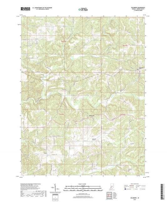 Solsberry Indiana US Topo Map Image