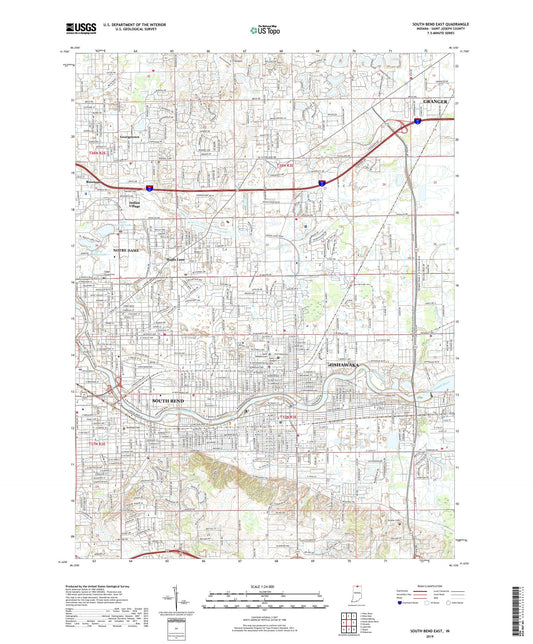 South Bend East Indiana US Topo Map Image