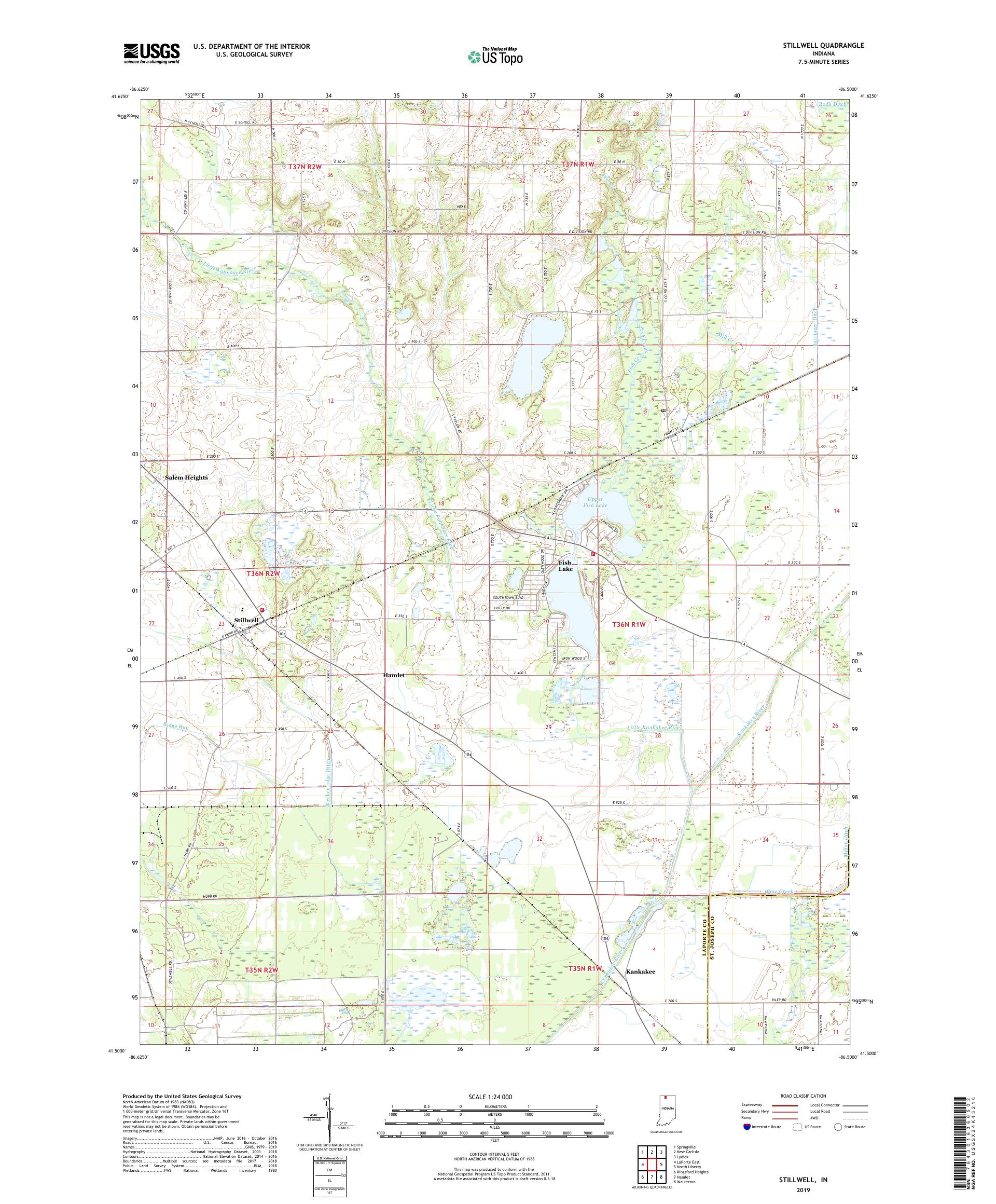 Stillwell Indiana US Topo Map – MyTopo Map Store