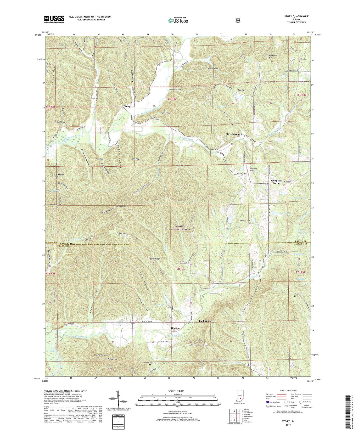 Story Indiana US Topo Map Image