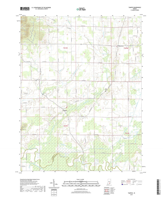 Tampico Indiana US Topo Map Image