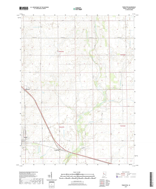 Templeton Indiana US Topo Map Image