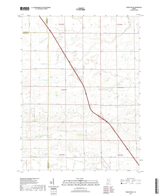 Templeton NE Indiana US Topo Map Image