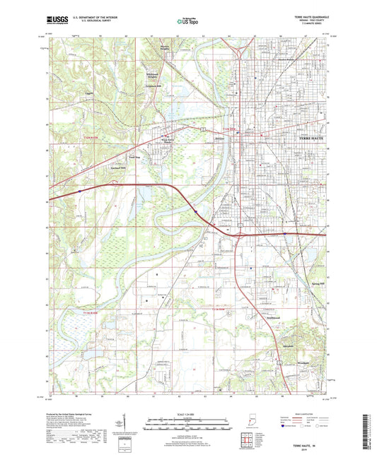 Terre Haute Indiana US Topo Map Image