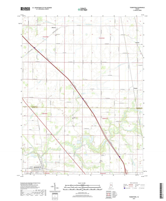Thorntown Indiana US Topo Map Image