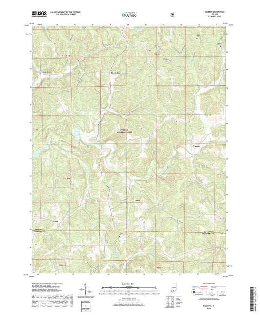 Valeene Indiana US Topo Map Image