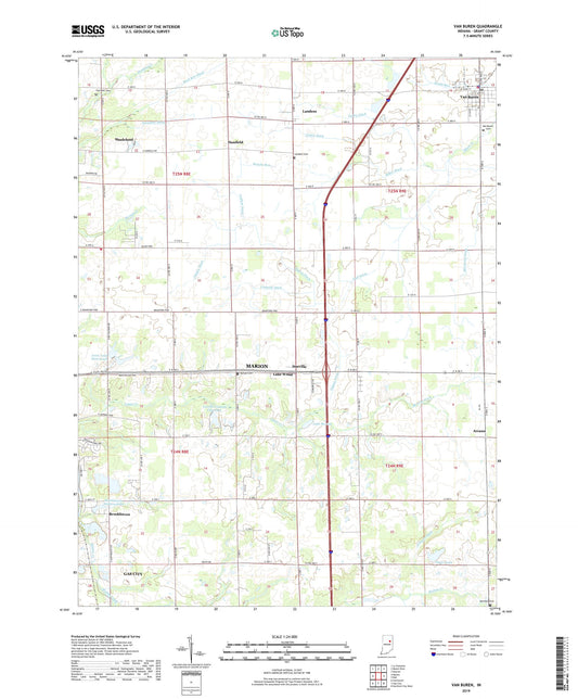 Van Buren Indiana US Topo Map Image