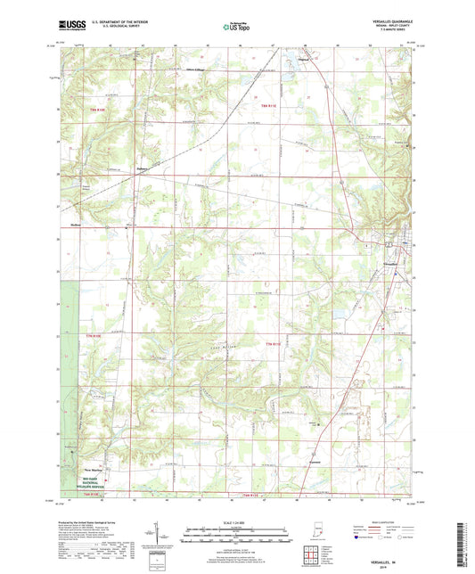 Versailles Indiana US Topo Map Image