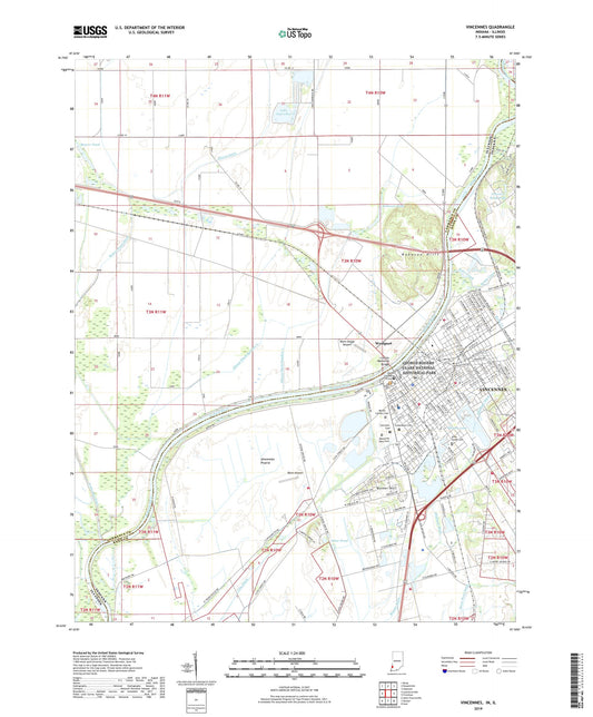 Vincennes Indiana US Topo Map Image