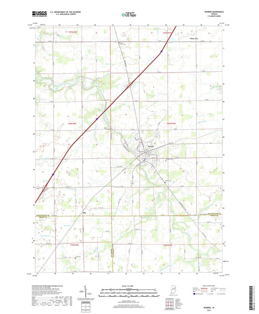Warren Indiana US Topo Map Image