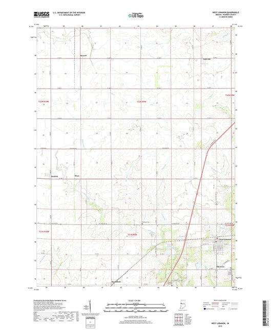 West Lebanon Indiana US Topo Map Image