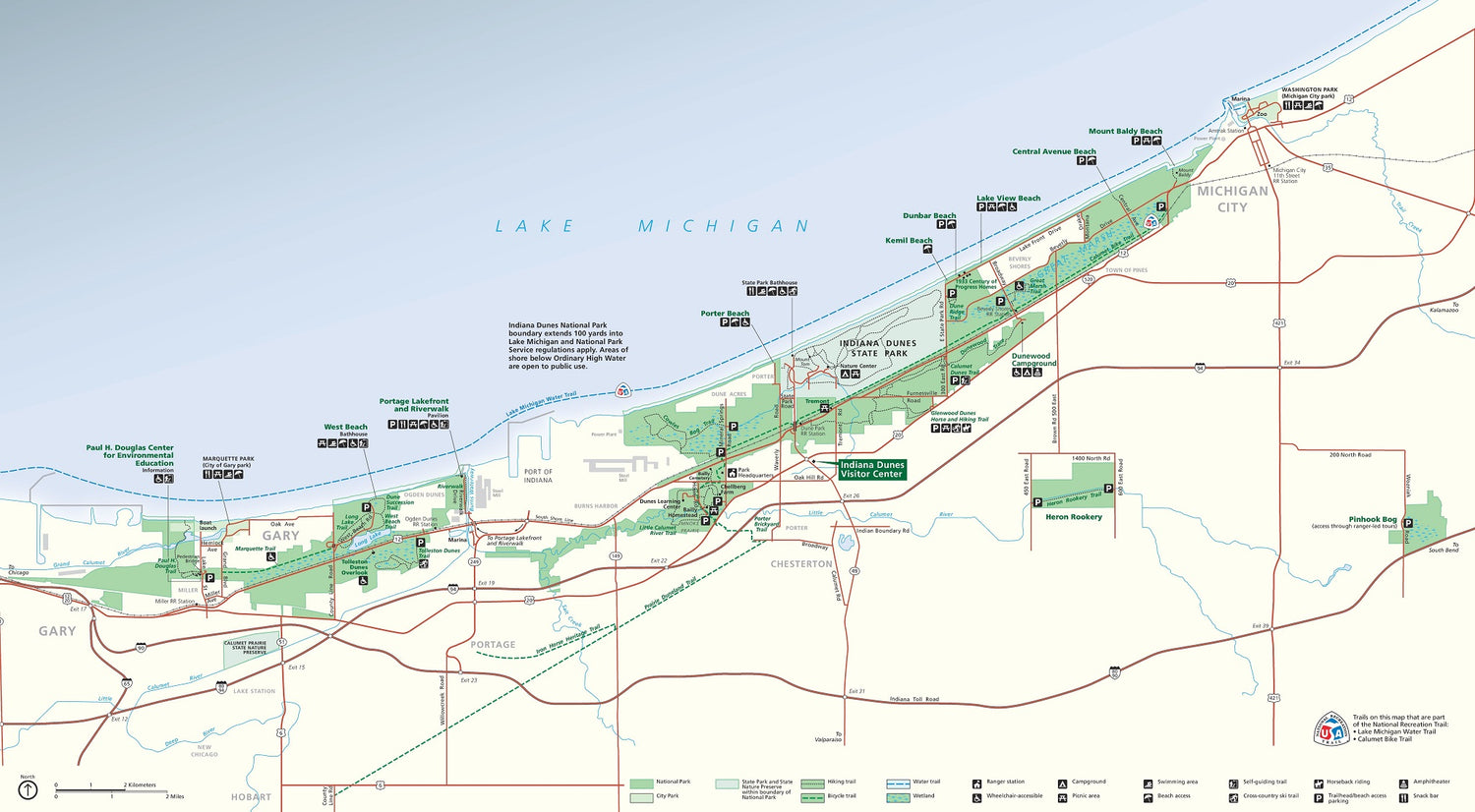 Indiana Dunes National Park Map Image