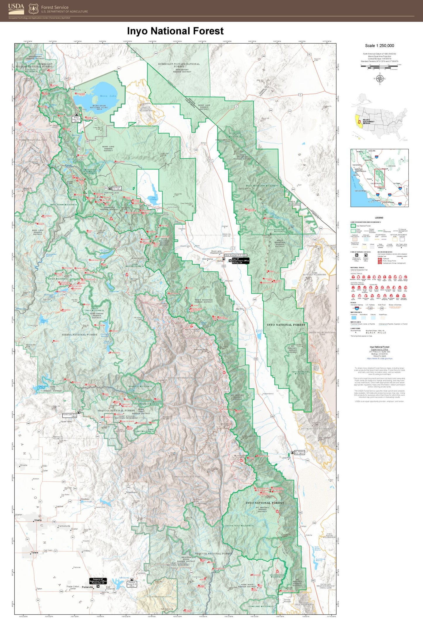 Inyo National Forest Map