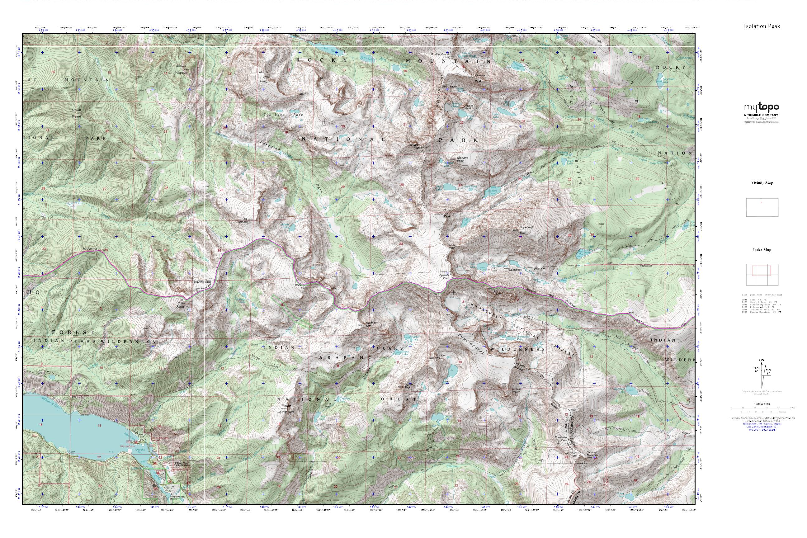 Isolation Peak MyTopo Explorer Series Map – MyTopo Map Store
